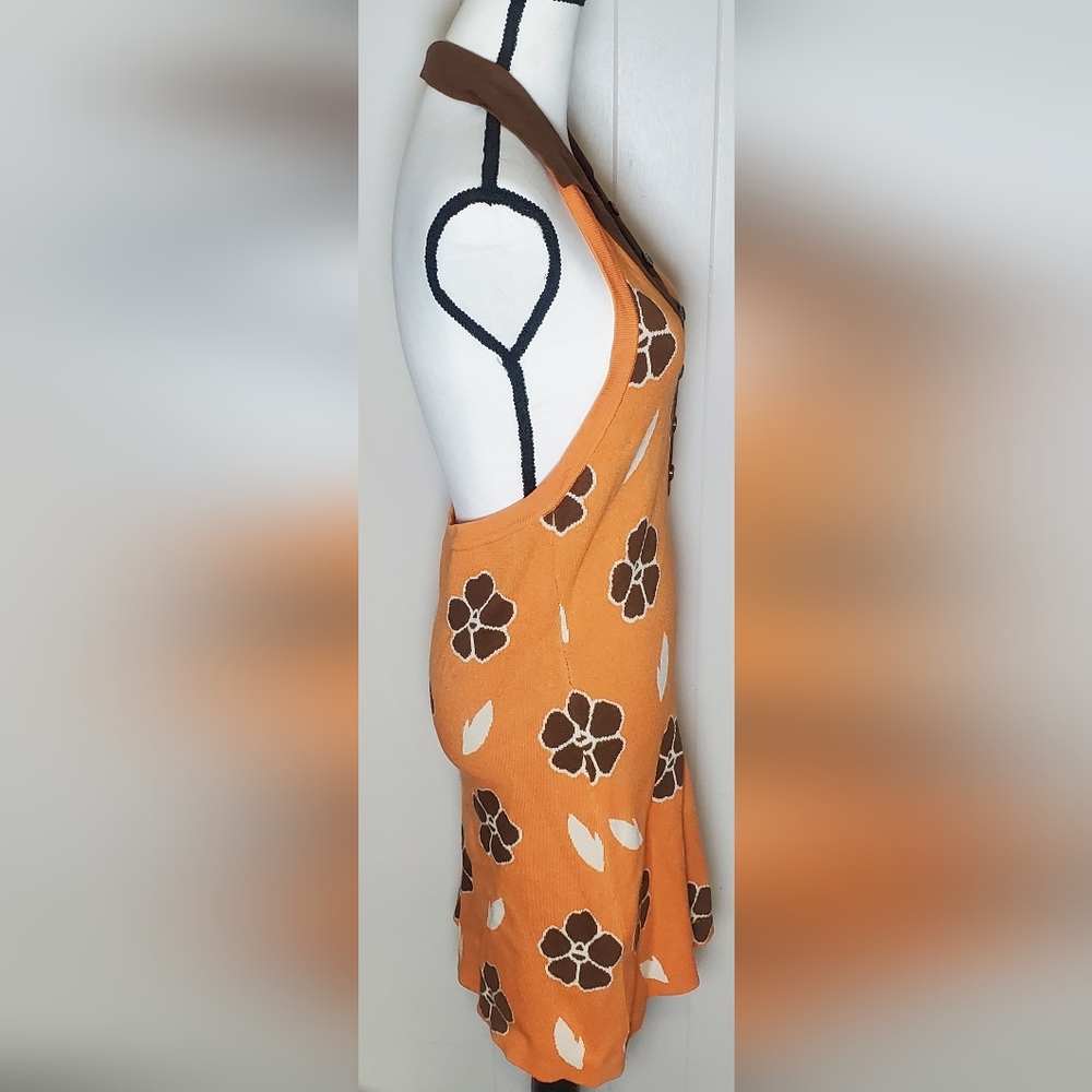 Cider Large Retro Floral Halter Neck Scoop‎ Back Mini Stretch dress - Picture 5 of 12